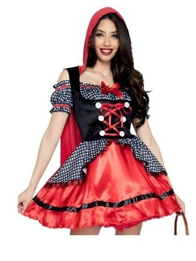 Wonderland Costumes Little Red Riding Hood Inspired Adult Halloween Dress M 8-10